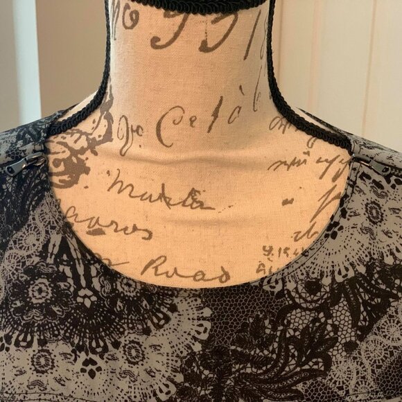 Women's New 3/4 Sleeve Crew Neck Blouse with an Accent Zipper on Left Shoulder - Picture 2 of 7